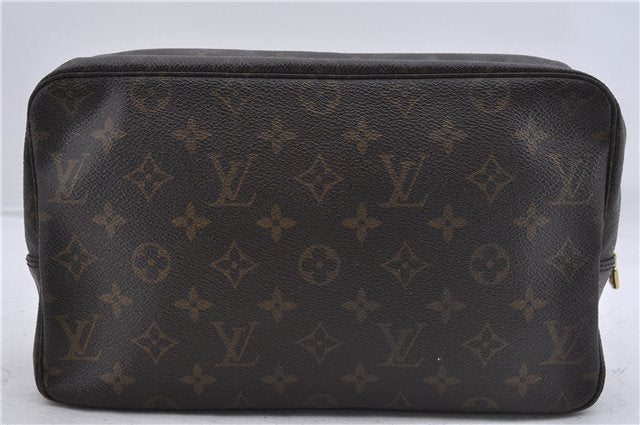 Auth Louis Vuitton Monogram Trousse Toilette 28 Clutch Hand Bag M47522 LV 6774D