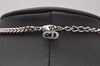 Authentic Christian Dior Silver Tone Chain Pendant Necklace CD 6774I