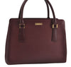 Authentic BURBERRY Vintage Leather Shoulder Tote Hand Bag Bordeaux Red 6775D