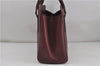 Authentic BURBERRY Vintage Leather Shoulder Tote Hand Bag Bordeaux Red 6775D