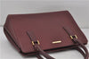 Authentic BURBERRY Vintage Leather Shoulder Tote Hand Bag Bordeaux Red 6775D