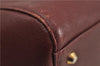 Authentic BURBERRY Vintage Leather Shoulder Tote Hand Bag Bordeaux Red 6775D