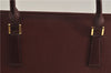 Authentic BURBERRY Vintage Leather Shoulder Tote Hand Bag Bordeaux Red 6775D