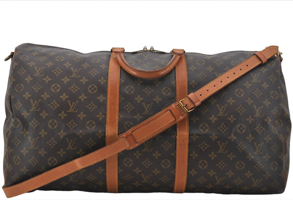 Authentic Louis Vuitton Monogram Keepall Bandouliere 60 M41412 Boston Bag 6775E