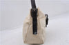 Authentic FENDI Vintage Shoulder Hand Bag Purse Canvas Leather Ivory Brown 6776D