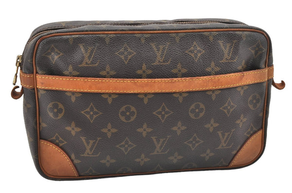 Authentic Louis Vuitton Monogram Compiegne 28 Clutch Hand Bag M51845 LV 6776I