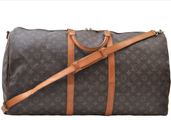 Authentic Louis Vuitton Monogram Keepall Bandouliere 60 M41412 Boston Bag 6777E