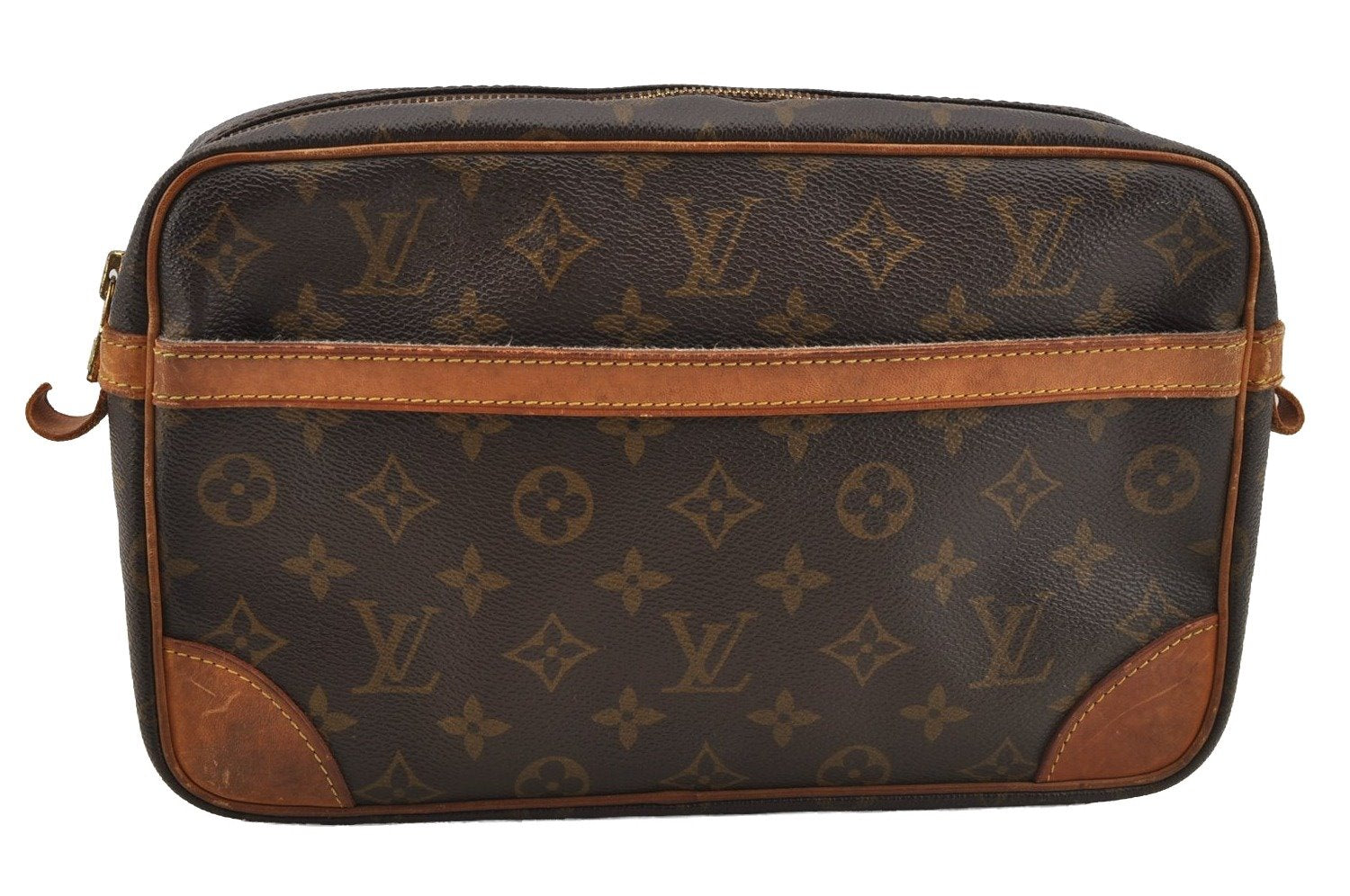 Authentic Louis Vuitton Monogram Compiegne 28 Clutch Hand Bag M51845 LV 6779I