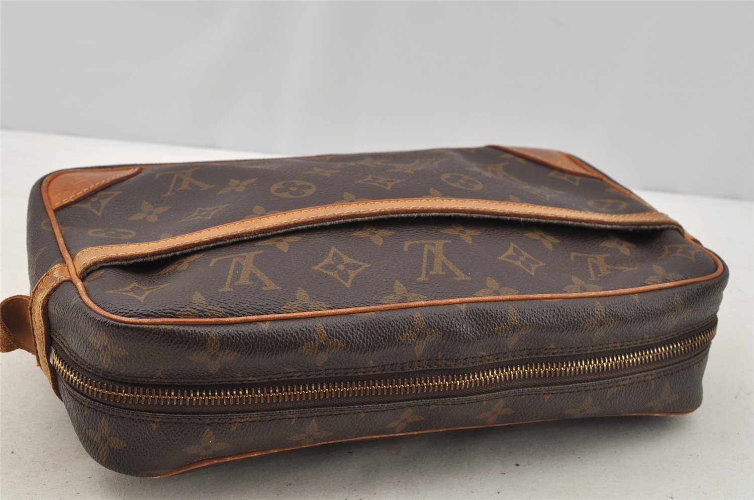 Authentic Louis Vuitton Monogram Compiegne 28 Clutch Hand Bag M51845 LV 6779I
