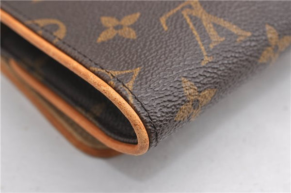 Authentic Louis Vuitton Monogram Pochette Twin GM Shoulder Bag M51852 LV 6780E