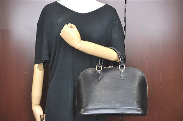 Authentic Louis Vuitton Epi Alma PM Hand Bag Black M40302 LV 6783C