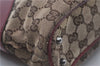 Authentic GUCCI Shoulder Tote Bag GG Canvas Leather 113015 Brown Bordeaux 6784D