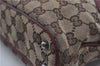 Authentic GUCCI Shoulder Tote Bag GG Canvas Leather 113015 Brown Bordeaux 6784D