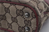 Authentic GUCCI Shoulder Tote Bag GG Canvas Leather 113015 Brown Bordeaux 6784D