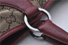 Authentic GUCCI Shoulder Tote Bag GG Canvas Leather 113015 Brown Bordeaux 6784D