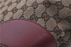 Authentic GUCCI Shoulder Tote Bag GG Canvas Leather 113015 Brown Bordeaux 6784D