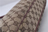 Authentic GUCCI Shoulder Tote Bag GG Canvas Leather 113015 Brown Bordeaux 6784D