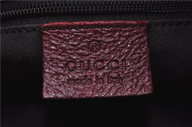 Authentic GUCCI Shoulder Tote Bag GG Canvas Leather 113015 Brown Bordeaux 6784D