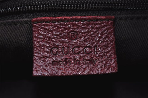 Authentic GUCCI Shoulder Tote Bag GG Canvas Leather 113015 Brown Bordeaux 6784D