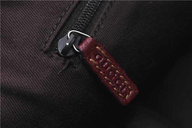 Authentic GUCCI Shoulder Tote Bag GG Canvas Leather 113015 Brown Bordeaux 6784D