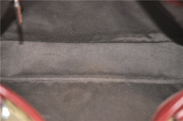 Authentic GUCCI Shoulder Tote Bag GG Canvas Leather 113015 Brown Bordeaux 6784D