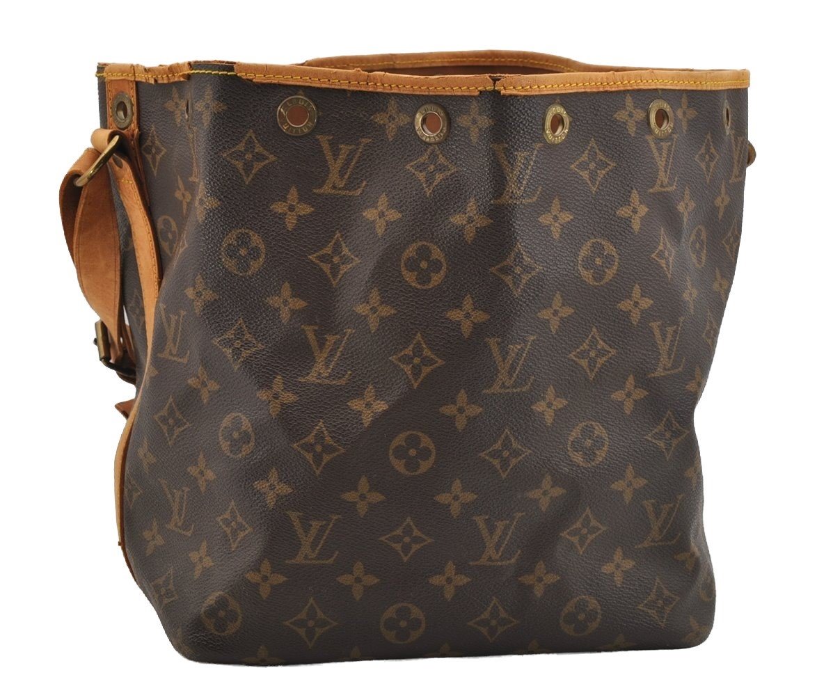 Authentic Louis Vuitton Monogram Petit Noe M42226 Shoulder Drawstring Bag 6784I