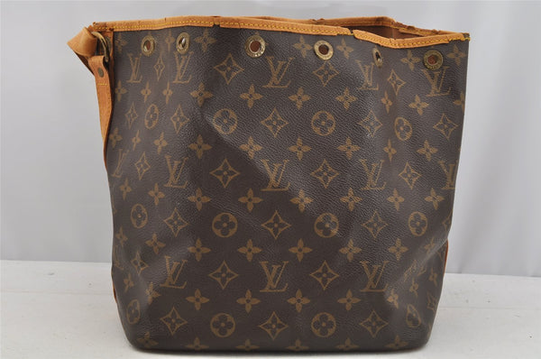 Authentic Louis Vuitton Monogram Petit Noe M42226 Shoulder Drawstring Bag 6784I