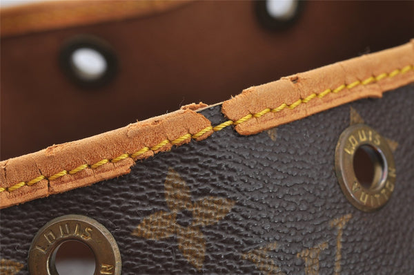 Authentic Louis Vuitton Monogram Petit Noe M42226 Shoulder Drawstring Bag 6784I