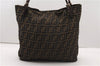 Authentic FENDI Vintage Zucca Tote Bag Purse Nylon Brown 6789F