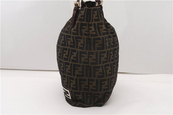 Authentic FENDI Vintage Zucca Tote Bag Purse Nylon Brown 6789F