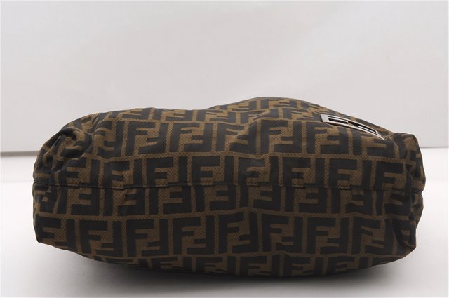 Authentic FENDI Vintage Zucca Tote Bag Purse Nylon Brown 6789F