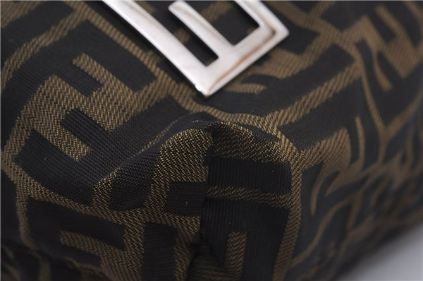 Authentic FENDI Vintage Zucca Tote Bag Purse Nylon Brown 6789F