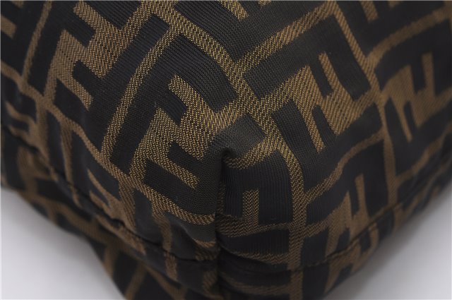 Authentic FENDI Vintage Zucca Tote Bag Purse Nylon Brown 6789F