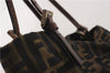 Authentic FENDI Vintage Zucca Tote Bag Purse Nylon Brown 6789F