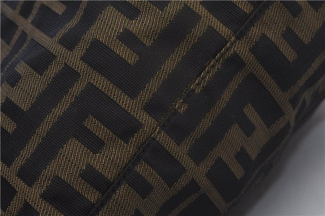 Authentic FENDI Vintage Zucca Tote Bag Purse Nylon Brown 6789F