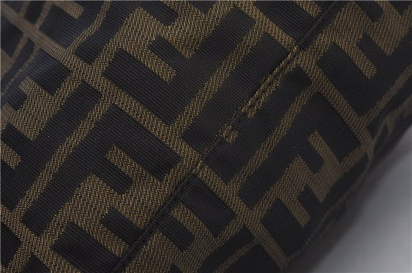Authentic FENDI Vintage Zucca Tote Bag Purse Nylon Brown 6789F
