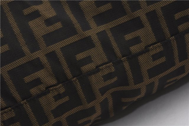 Authentic FENDI Vintage Zucca Tote Bag Purse Nylon Brown 6789F