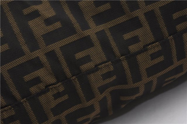 Authentic FENDI Vintage Zucca Tote Bag Purse Nylon Brown 6789F