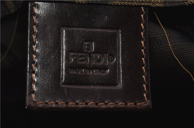 Authentic FENDI Vintage Zucca Tote Bag Purse Nylon Brown 6789F