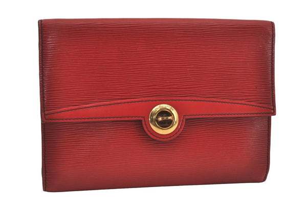 Authentic Louis Vuitton Epi Arche 2Way Shoulder Clutch Bag Red M52577 LV 6789I