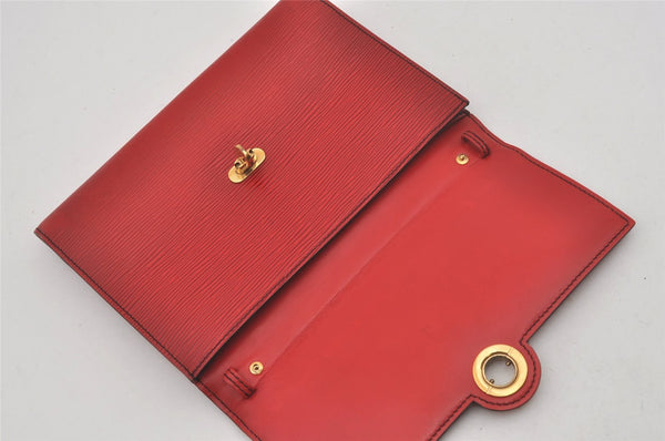 Authentic Louis Vuitton Epi Arche 2Way Shoulder Clutch Bag Red M52577 LV 6789I
