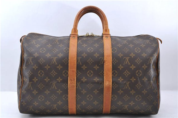 Authentic LOUIS VUITTON Monogram Keepall 45 Boston Bag M41428 LV 6793C