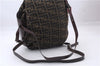 Authentic FENDI Zucca Backpack Nylon Leather Brown 6795D