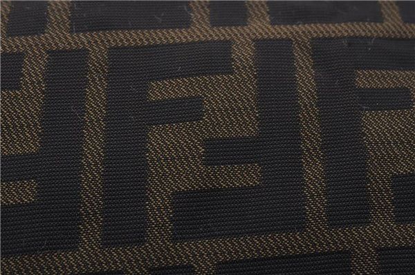 Authentic FENDI Zucca Backpack Nylon Leather Brown 6795D