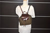 Authentic FENDI Zucca Backpack Nylon Leather Brown 6795D