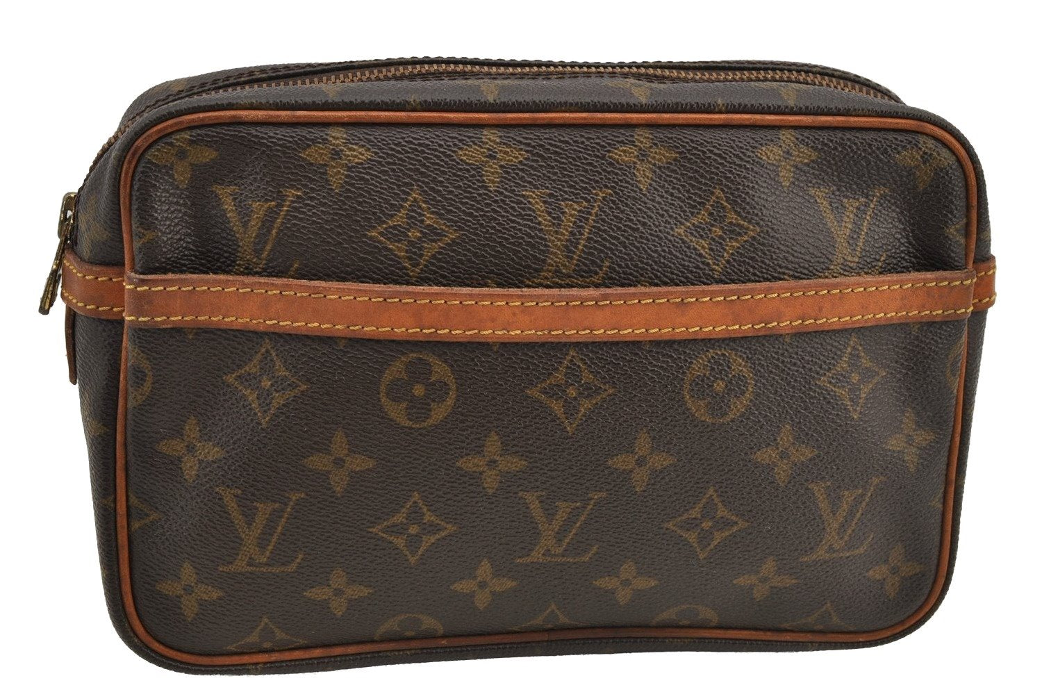 Authentic Louis Vuitton Monogram Compiegne 23 Clutch Hand Bag M51847 LV 6796I