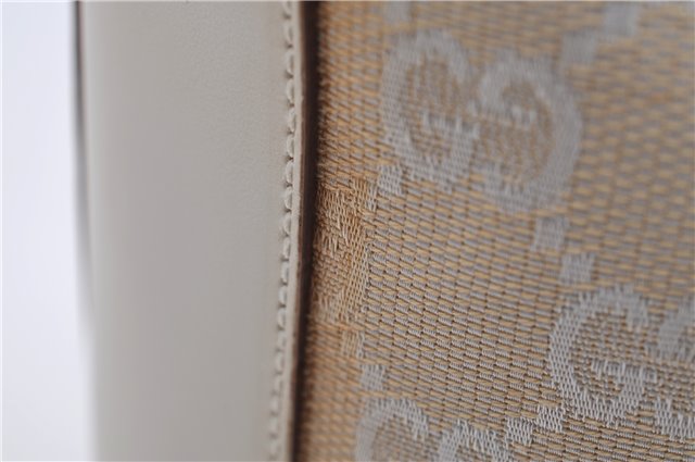 Authentic GUCCI Jackie Shoulder Hand Bag GG Canvas Leather 0013876 Ivory 6797F