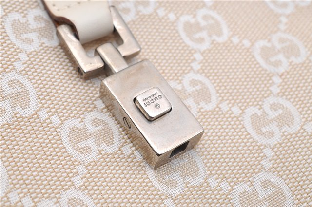 Authentic GUCCI Jackie Shoulder Hand Bag GG Canvas Leather 0013876 Ivory 6797F