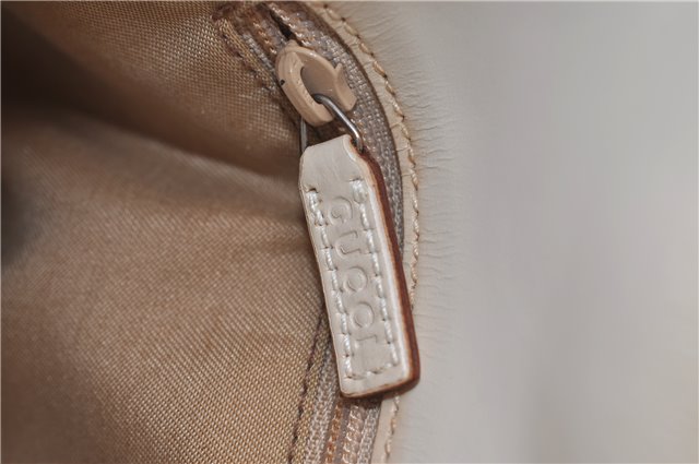 Authentic GUCCI Jackie Shoulder Hand Bag GG Canvas Leather 0013876 Ivory 6797F