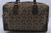 Authentic CELINE C Macadam Pattern Hand Boston Bag Canvas Leather Brown 6800C